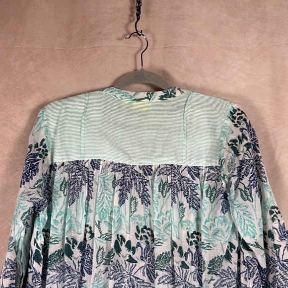 Roller Rabbit Serafina Floral Tunic Dress Womens Medium Fringe Hem Lightweight - Picture 8 of 12